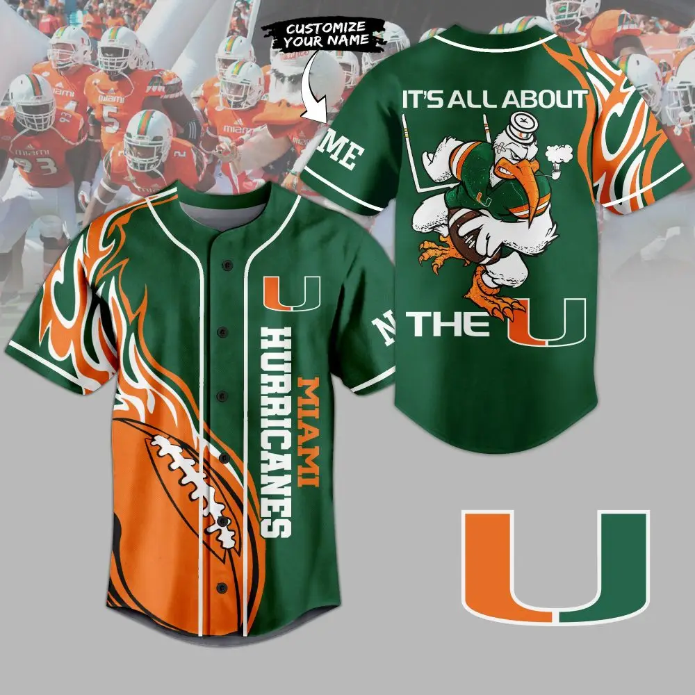 Custom Miami Hurricanes Jersey - Personalized Football Fan Gear , Perfect Gift!