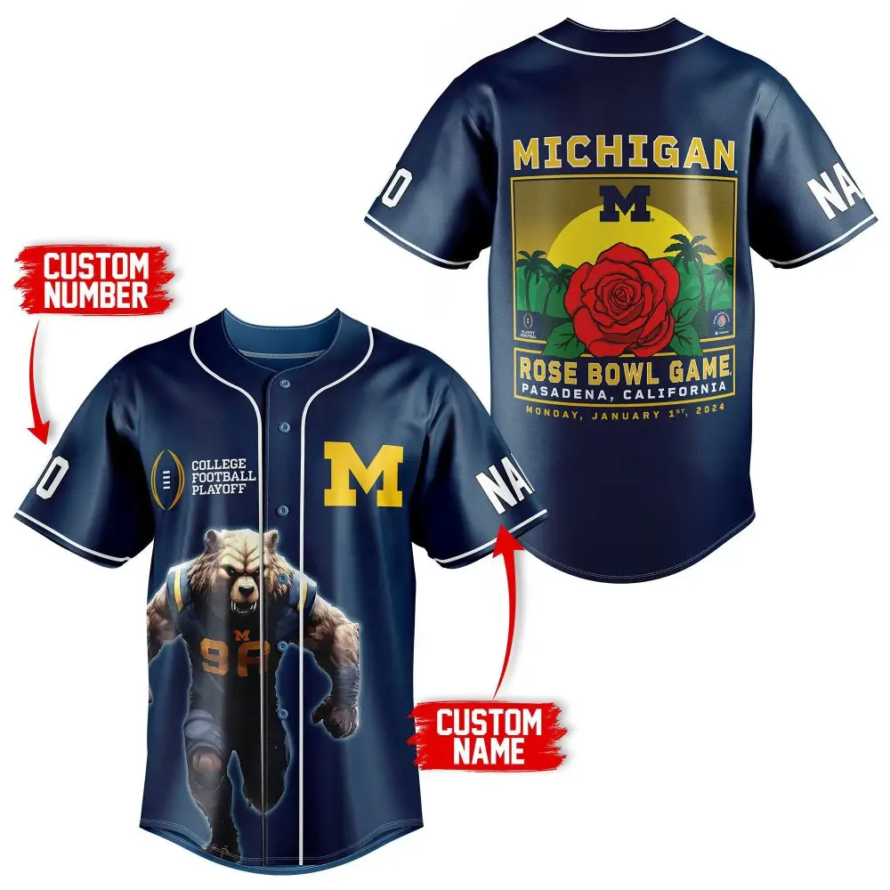 Custom Michigan Rose Bowl Jersey 2024 – Add Your Name & Number – Perfect Gift! Custom Michigan Rose Bowl Jersey 2024 – Add Your Name & Number – Perfect Gift! - Image 1