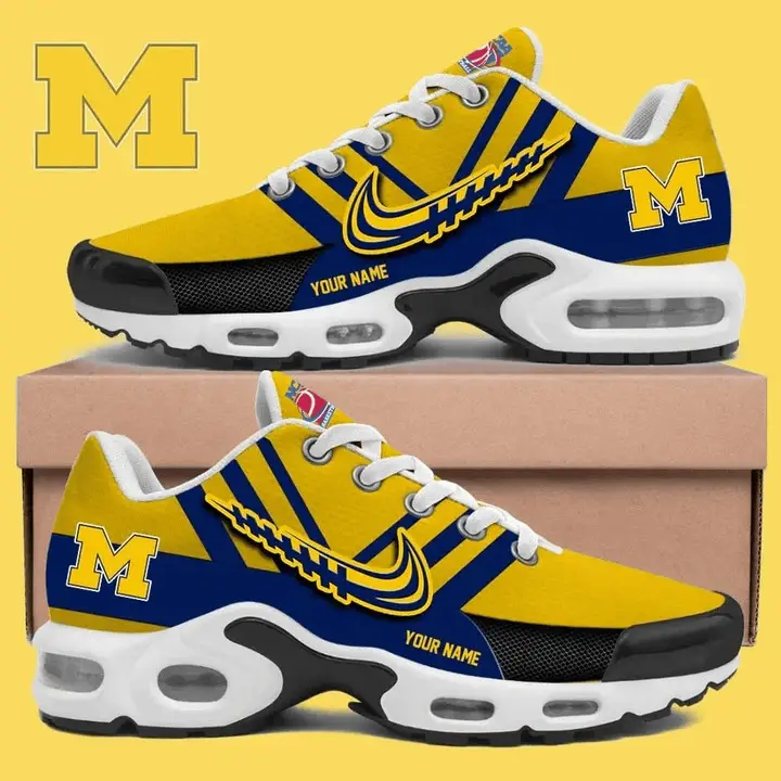 Custom Michigan Wolverines Men Basketball Sneaker Michigan Fan Gift For Fans