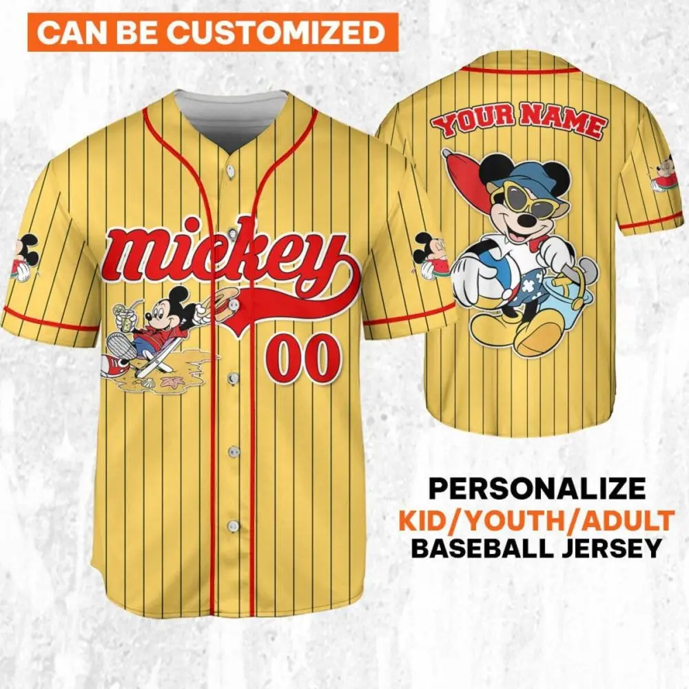 Custom Mickey Baseball Jersey For Kids/Youth/Adults – Personalize Your Name & Number!