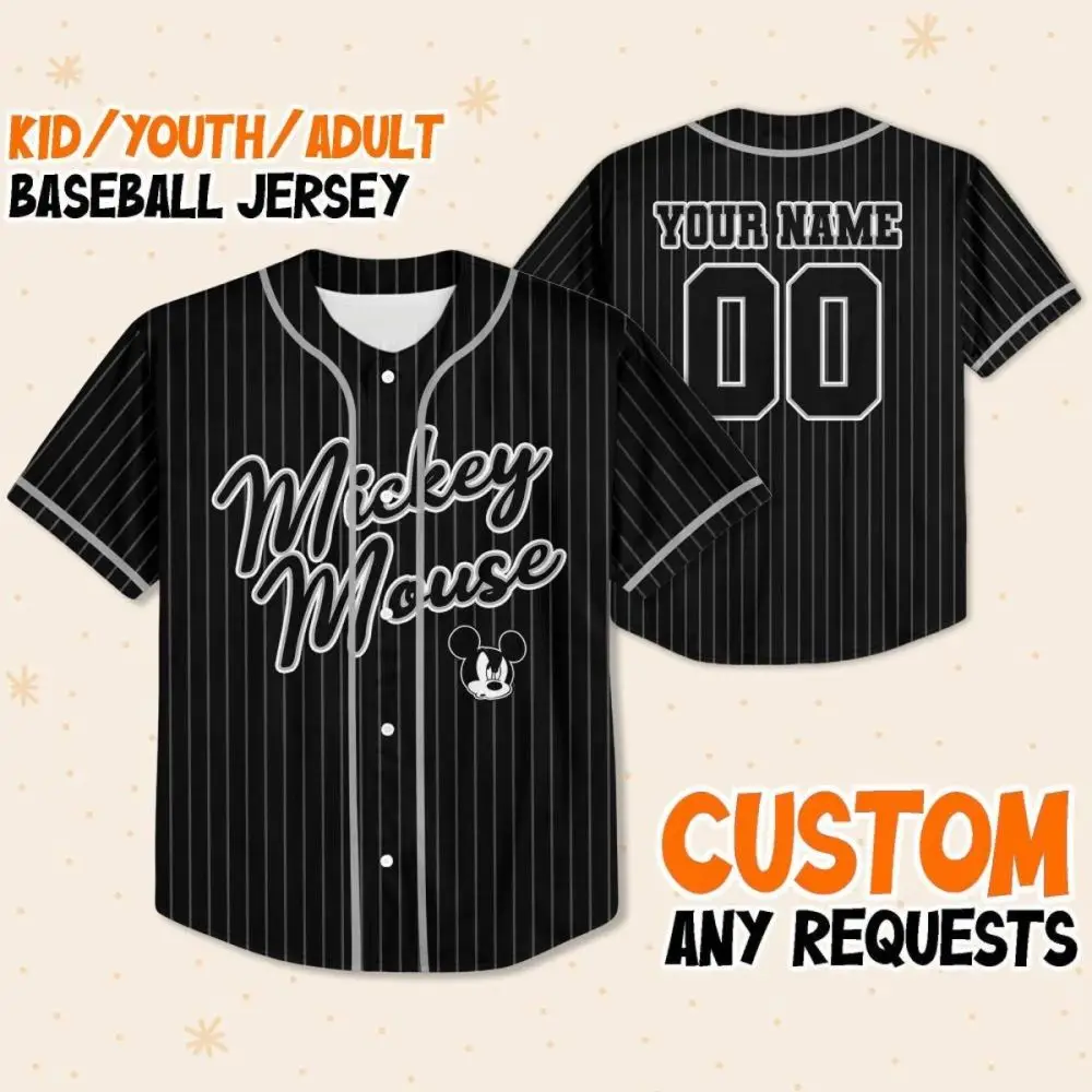 Custom Mickey Mouse Baseball Jersey - Personalize For Kids/Youth/Adults - Unique Gift!