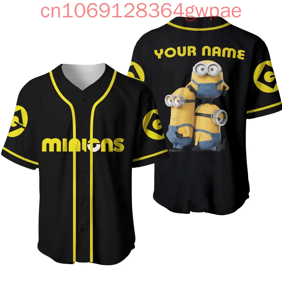 Custom Minions Baseball Jersey – Personalized Name & Fun Design For Fans