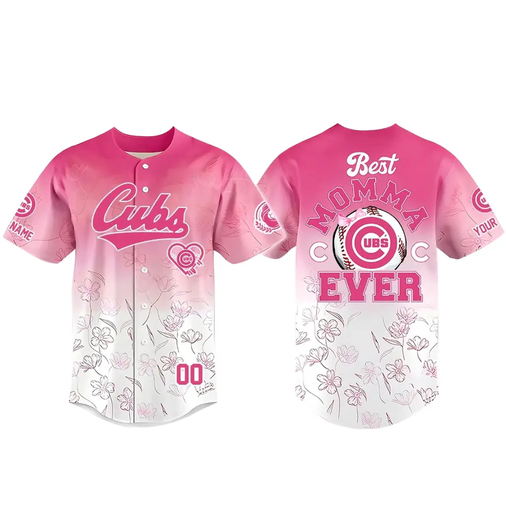 Custom Name and Number Chicago Cubs Happy Mother’s Day 2026 Pink Baseball Jersey - Tazila