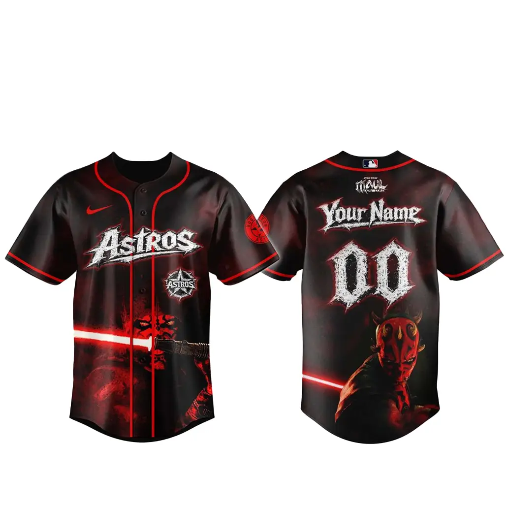 Custom Name and Number Houston Astros x Star Wars Maul Shadow Lord 2026 Baseball Jersey - Tazila