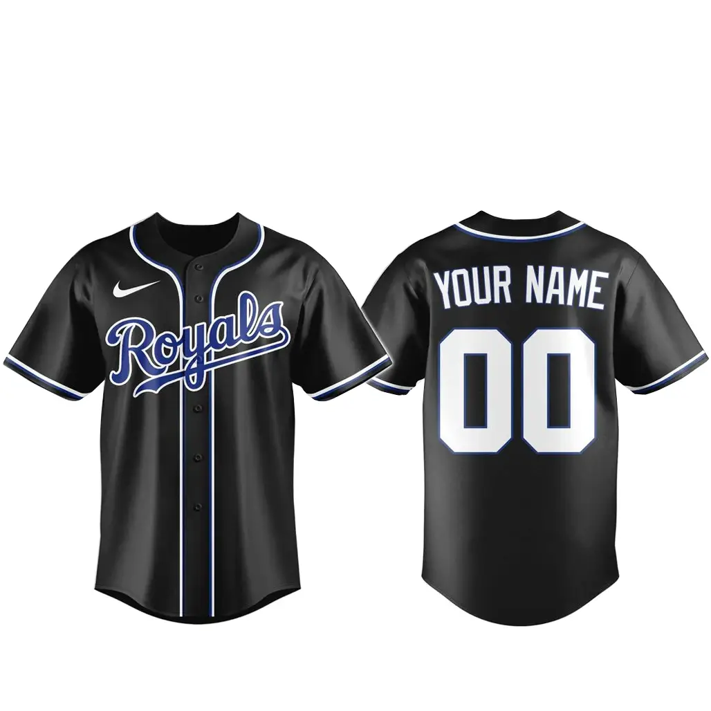 Custom Name and Number Kansas City Royals Blackout Built For The Night 2026 Baseball Jersey - Tazila