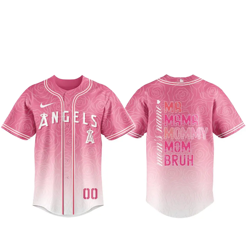 Custom Name and Number Los Angeles Angels x Mother’s Day 2026 Baseball Jersey - Tazila