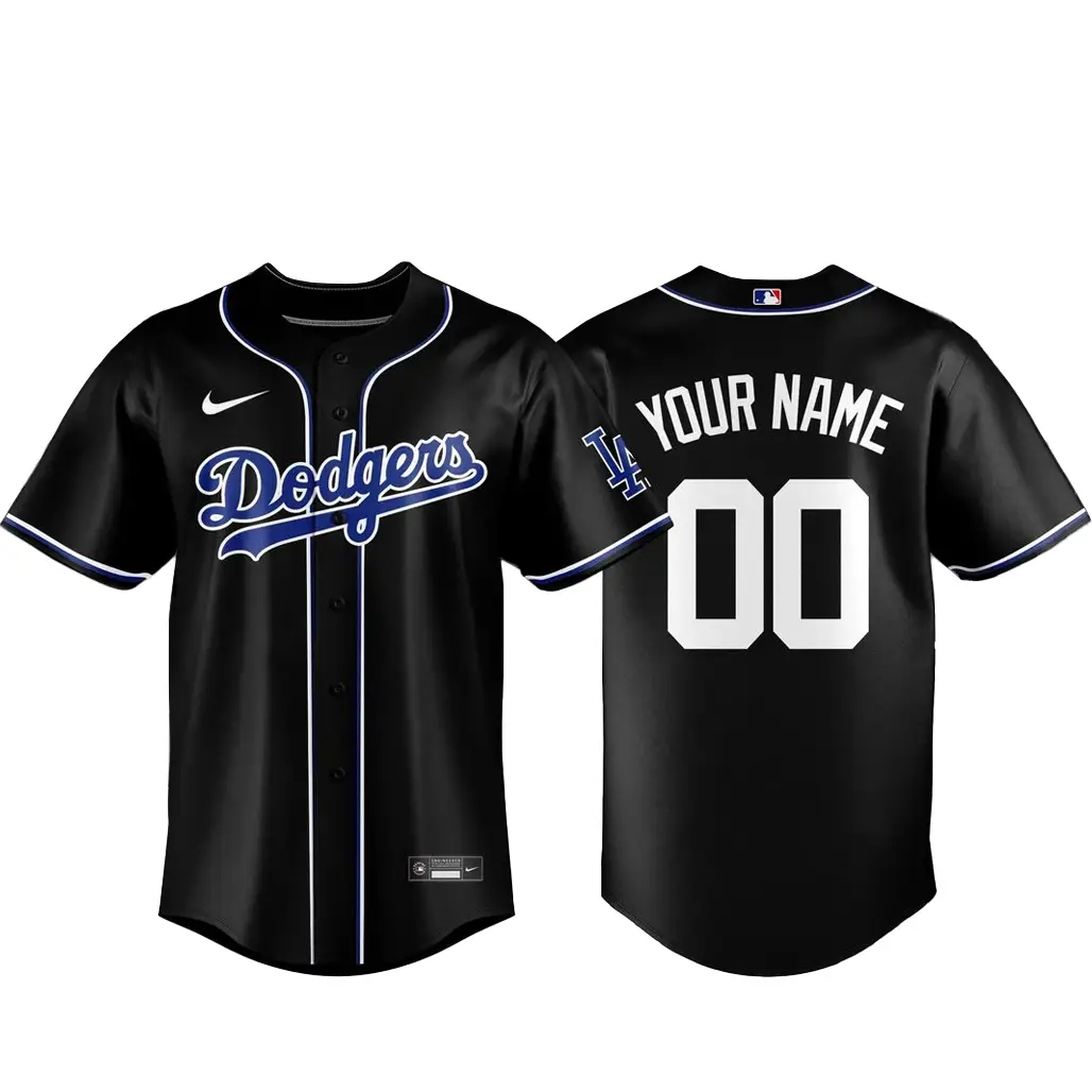 Custom Name and Number Los Angeles Dodgers Blackout Built For The Night 2026 Baseball Jersey - Tazila