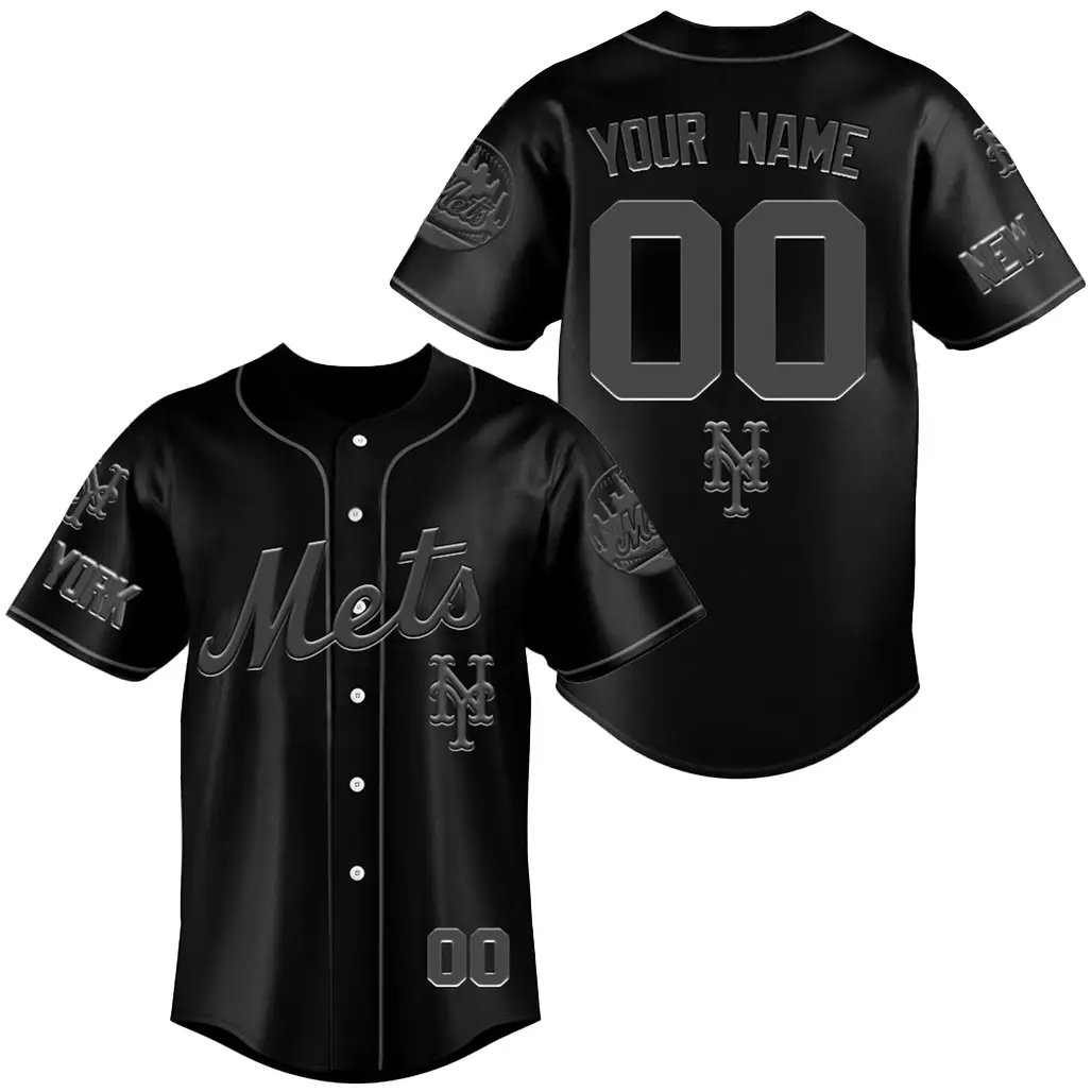 Custom Name and Number New York Mets 2026 Back To The Basics All Black Baseball Jersey - Tazila