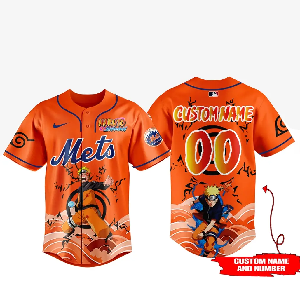 Custom Name and Number New York Mets x Naruto Game Night 2026 Baseball Jersey - Tazila