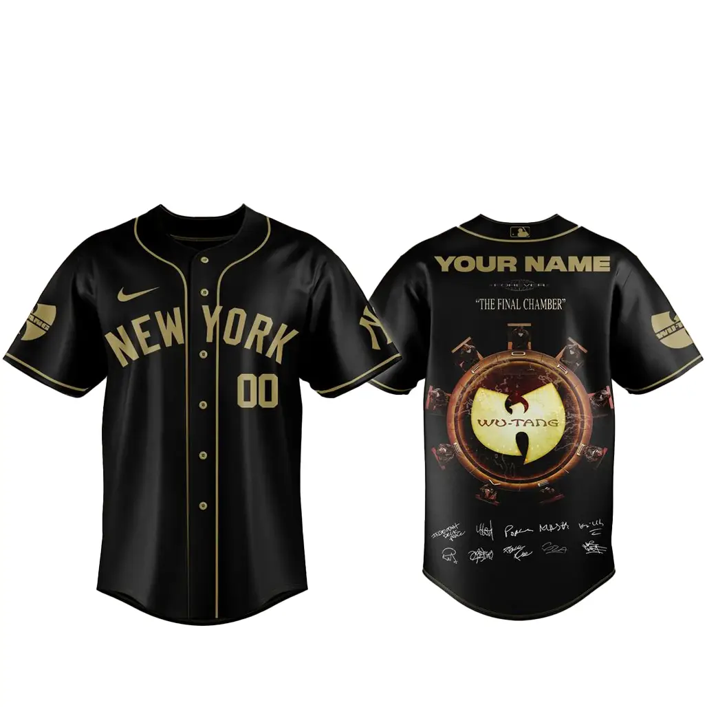 Custom Name and Number New York Yankees x Wu-Tang Forever The Final Chamber Baseball Jersey - Tazila