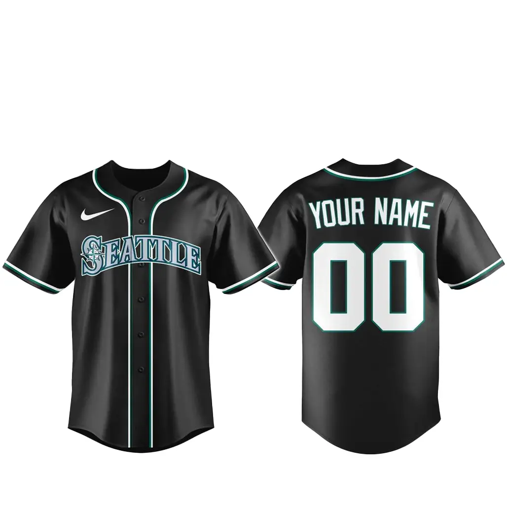 Custom Name and Number Seattle Mariners Blackout Built For The Night 2026 Baseball Jersey - Tazila