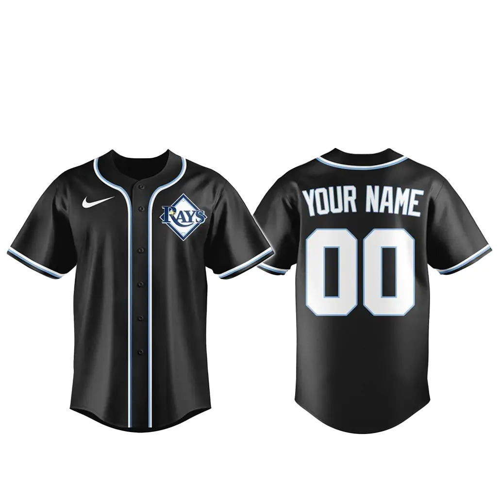 Custom Name and Number Tampa Bay Rays Blackout Built For The Night 2026 Baseball Jersey - Tazila Custom Name and Number Tampa Bay Rays Blackout Built For The Night 2026 Baseball Jersey - Tazila - Image 1