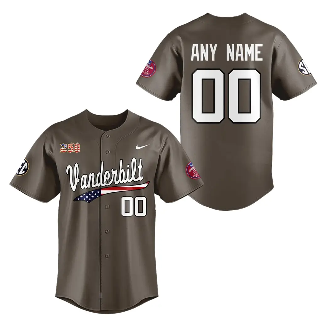 Custom Name and Number Vanderbilt Commodores 2026 Salute To Service Baseball Jersey - Tazila