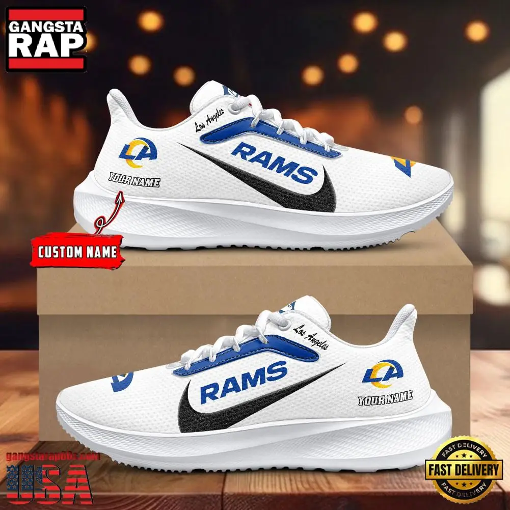 Custom Name Los Angeles Rams New Design Air Force 1 Shoes Running Sneakers Custom Name Los Angeles Rams New Design Air Force 1 Shoes Running Sneakers - Image 1