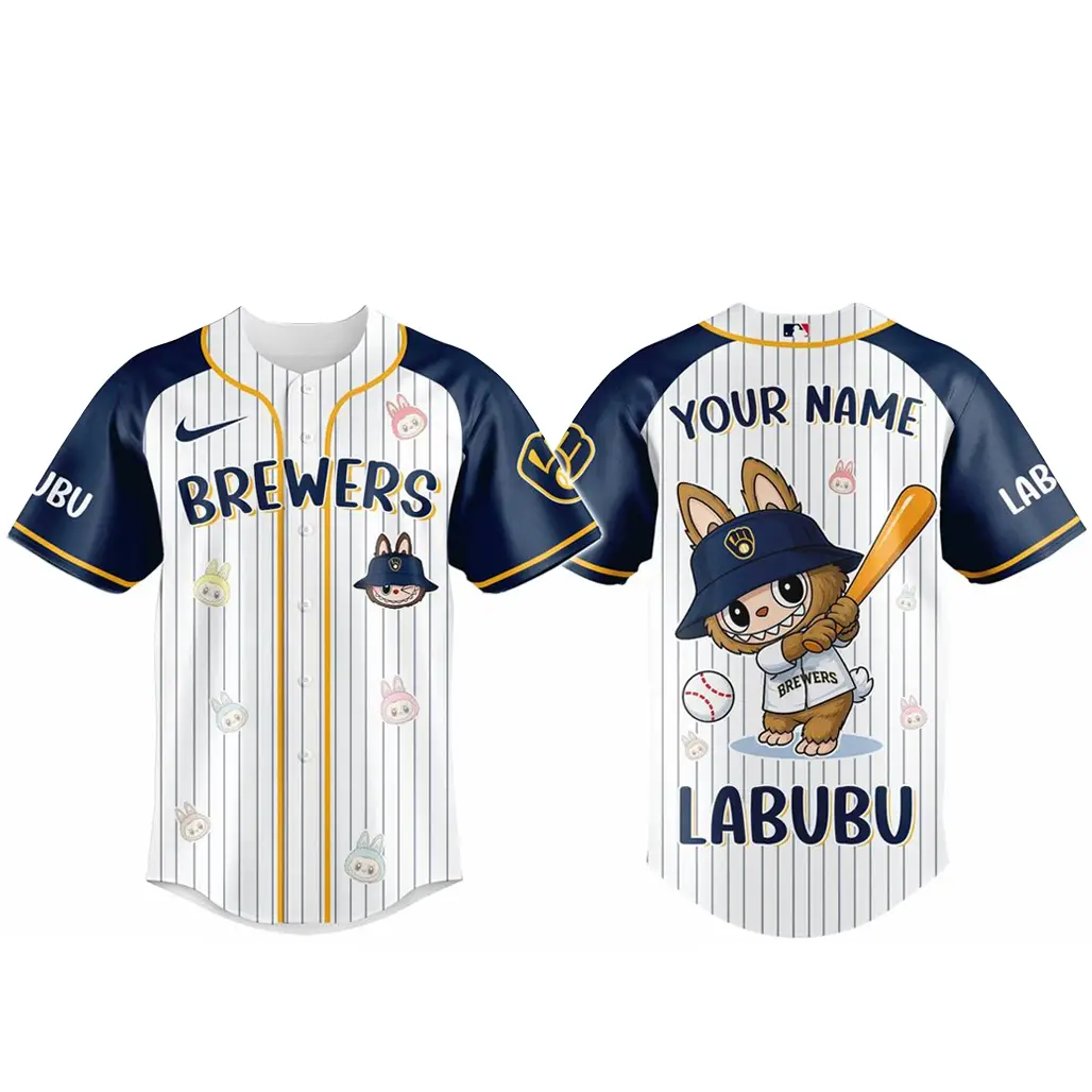 Custom Name Milwaukee Brewers x Labubu Game Night 2026 Baseball Jersey - Tazila Custom Name Milwaukee Brewers x Labubu Game Night 2026 Baseball Jersey - Tazila - Image 1