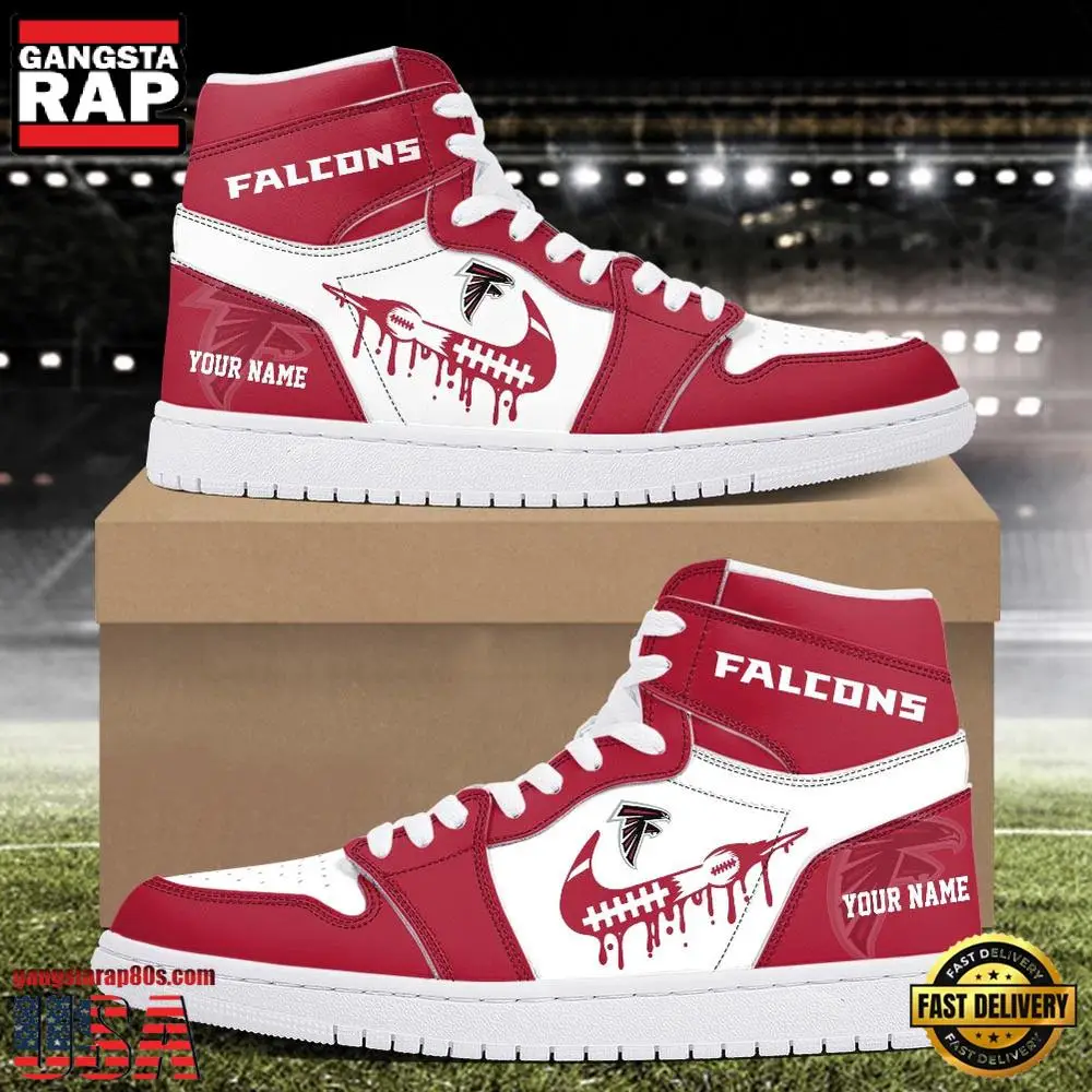 Custom Name NFL Atlanta Falcons Air Jordan 1 Sneakers Shoes