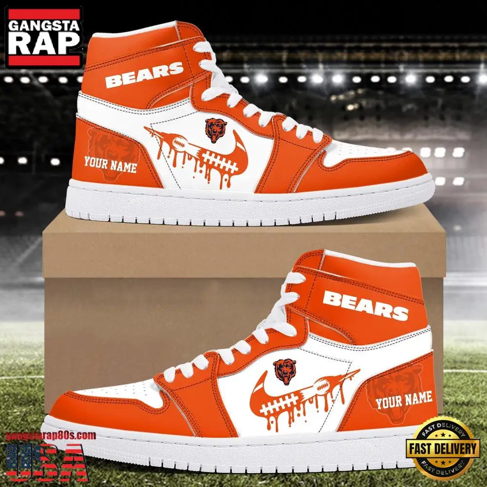 Custom Name NFL Chicago Bears Air Jordan 1 Sneakers Shoes