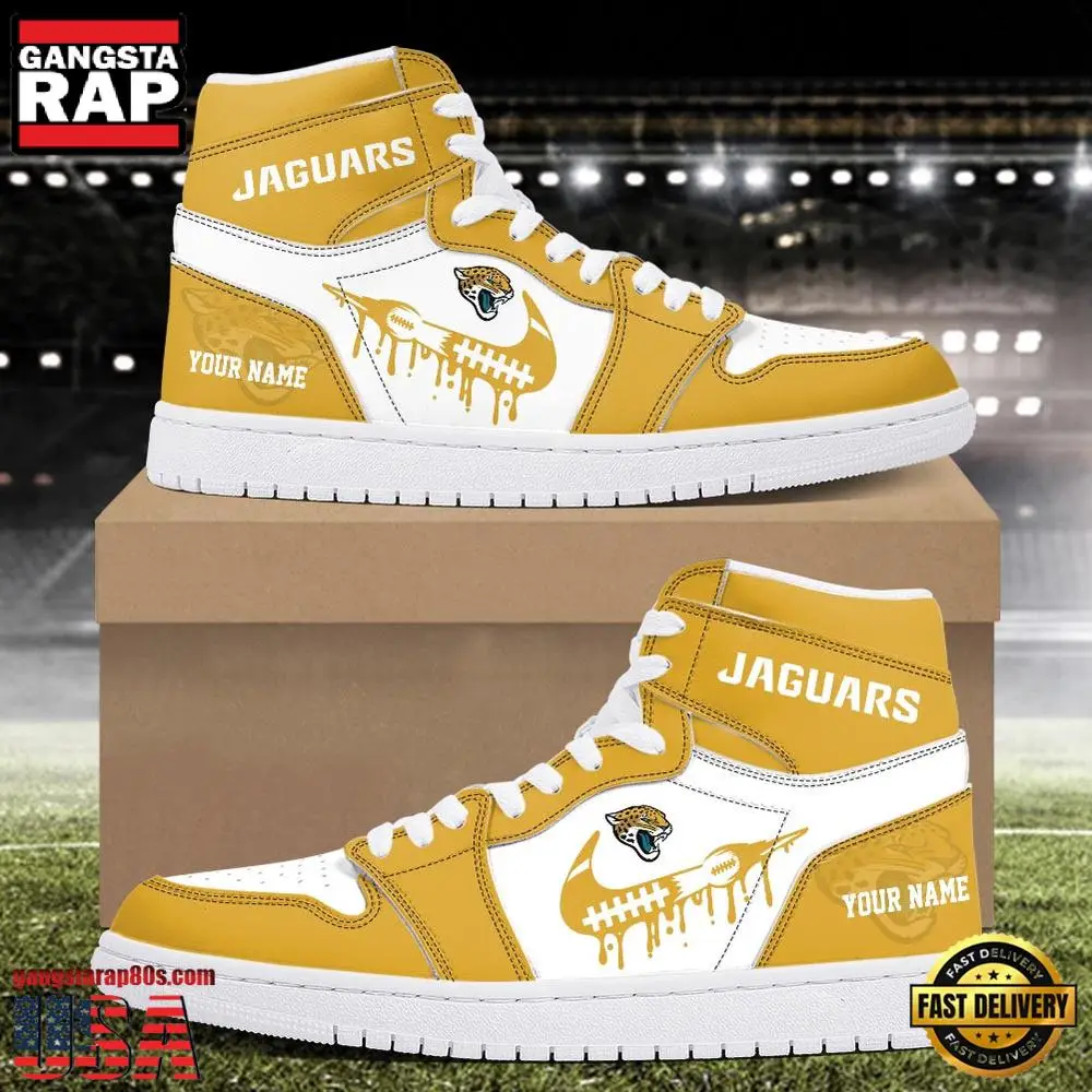 Custom Name NFL Jacksonville Jaguars Air Jordan 1 Sneakers Shoes