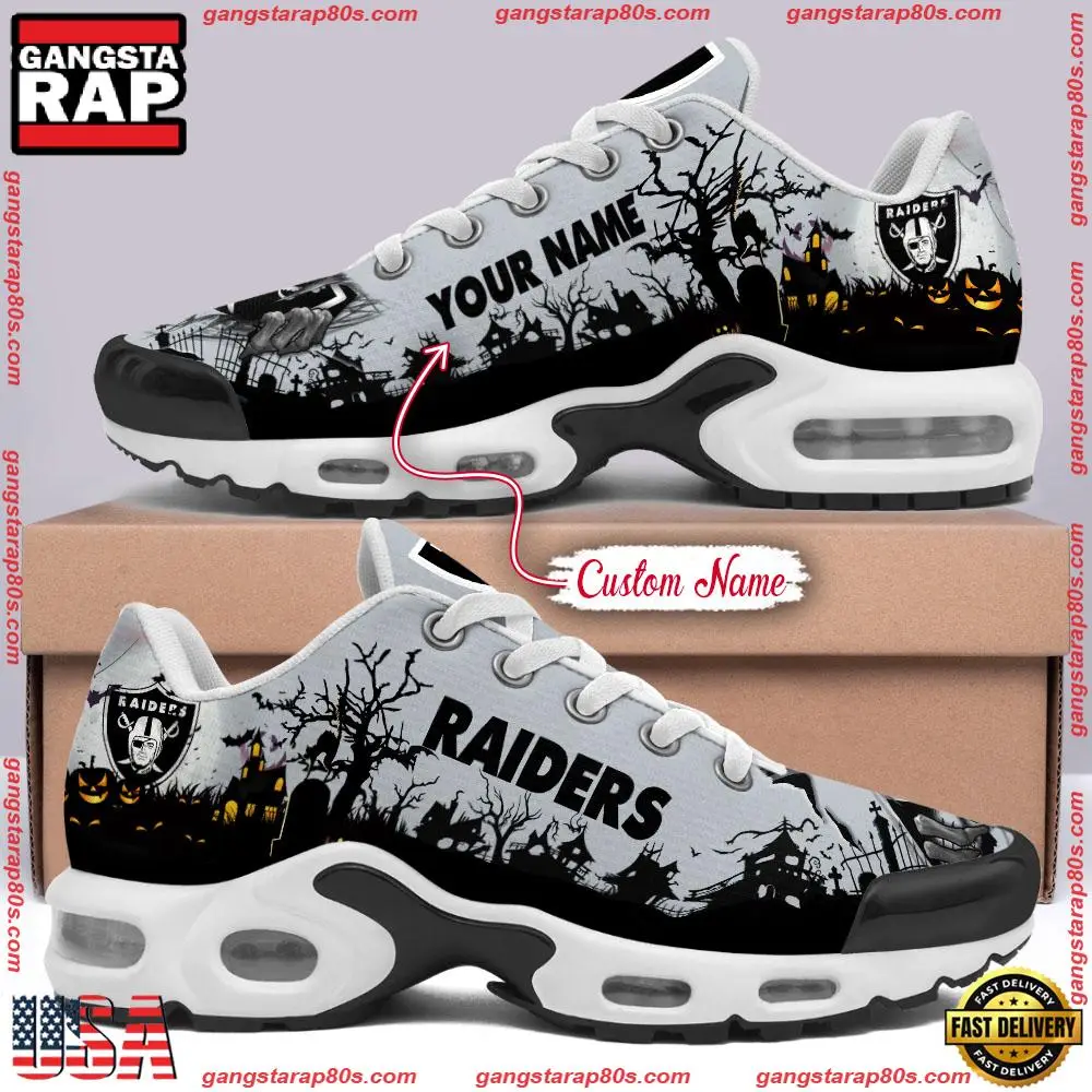 Custom Name NFL Las Vegas Raiders Air Max Plus Shoes Running Sneakers