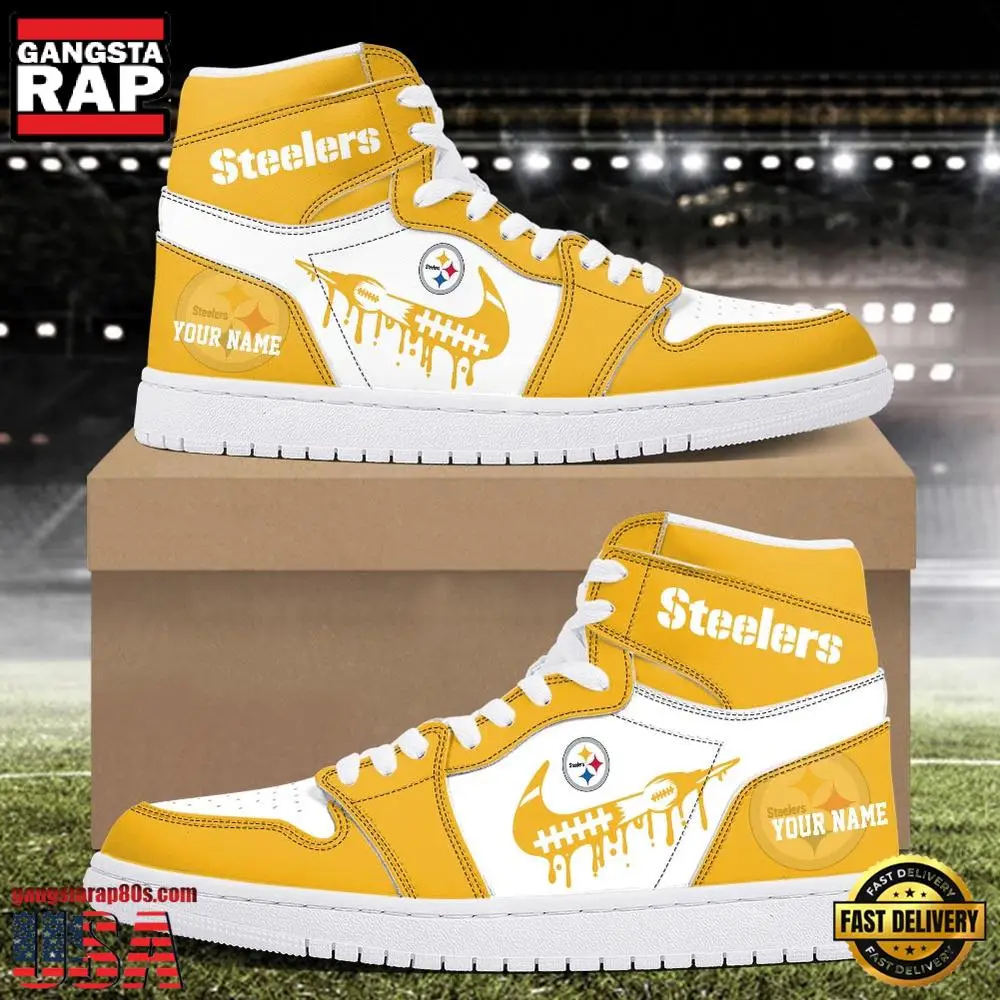 Custom Name NFL Pittsburgh Steelers Air Jordan 1 Sneakers Shoes