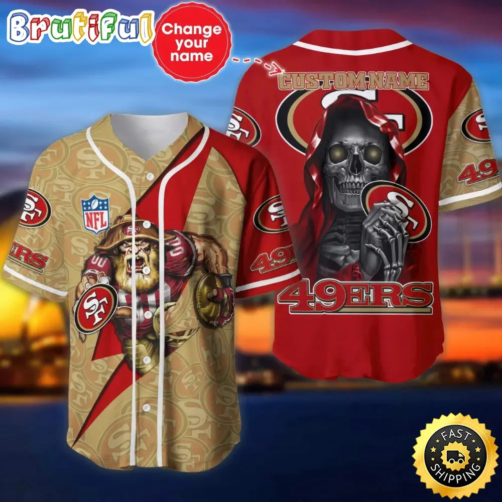 Custom Name NFL San Francisco 49ers Baseball Jersey The Reaper Shirts