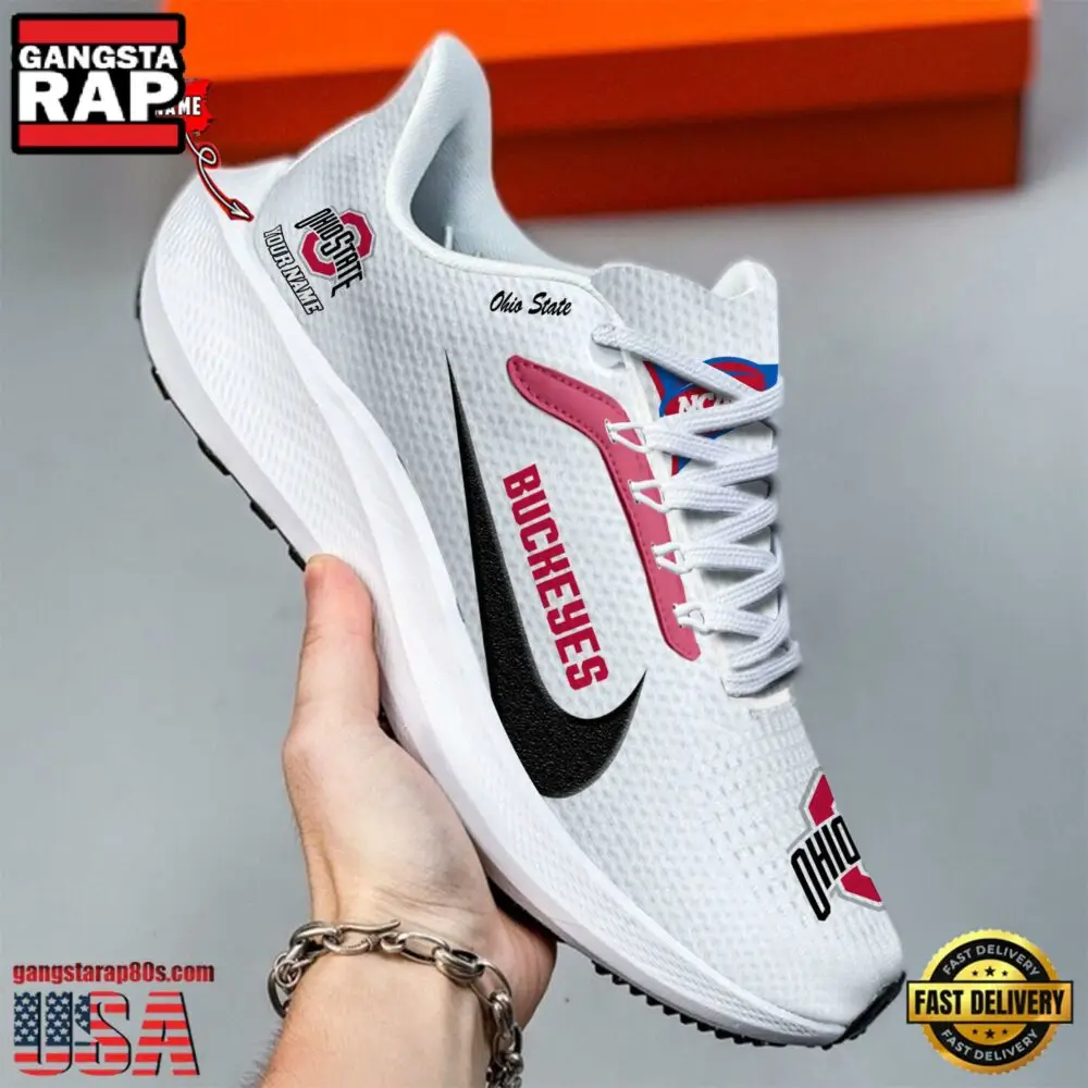 Custom Name Ohio State Buckeyes New Design Air Force 1 Shoes Running Sneakers Custom Name Ohio State Buckeyes New Design Air Force 1 Shoes Running Sneakers - Image 1
