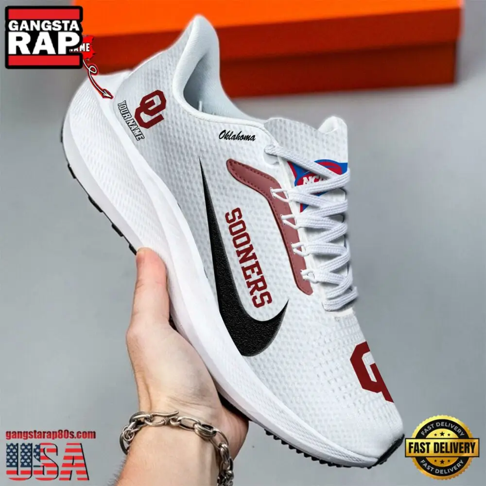 Custom Name Oklahoma Sooners New Design Air Force 1 Shoes Running Sneakers Custom Name Oklahoma Sooners New Design Air Force 1 Shoes Running Sneakers - Image 1