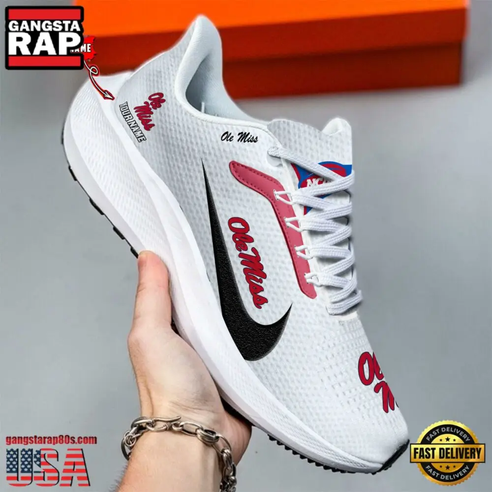 Custom Name Ole Miss Rebels New Design Air Force 1 Shoes Running Sneakers