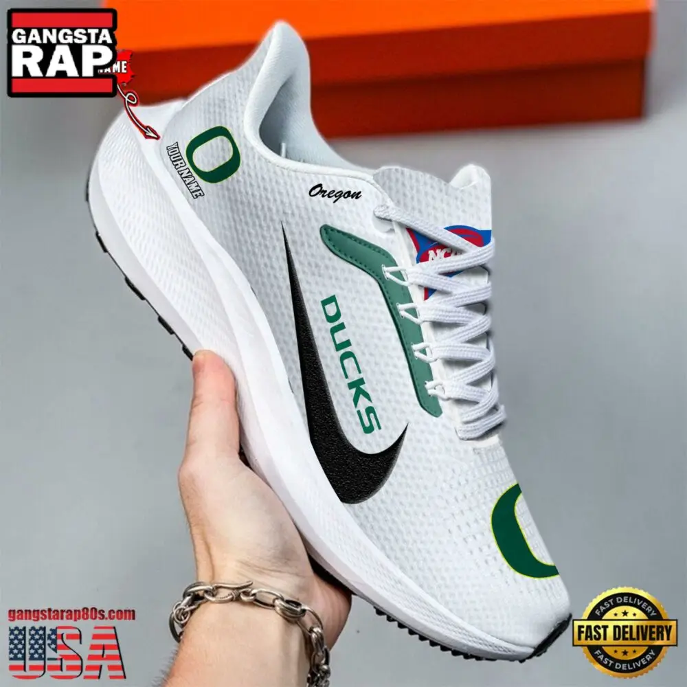 Custom Name Oregon Ducks New Design Air Force 1 Shoes Running Sneakers Custom Name Oregon Ducks New Design Air Force 1 Shoes Running Sneakers - Image 1