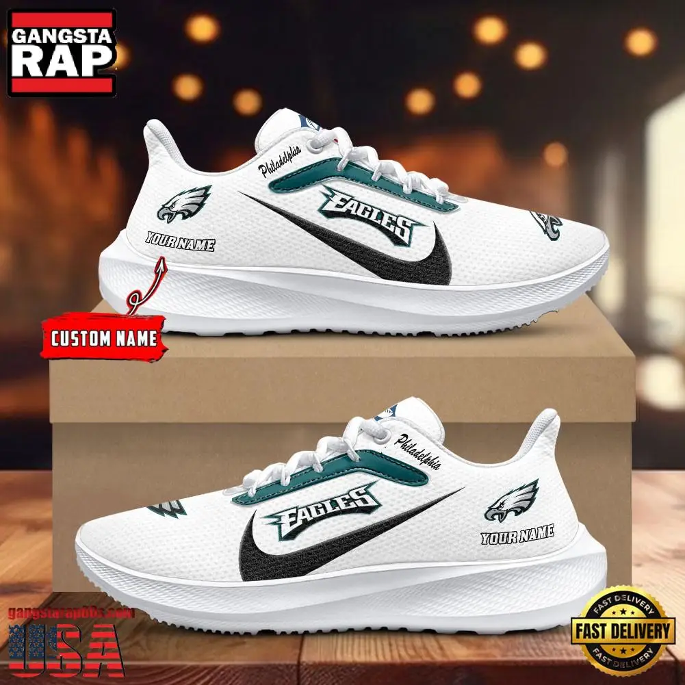 Custom Name Philadelphia Eagles New Design Air Force 1 Shoes Running Sneakers