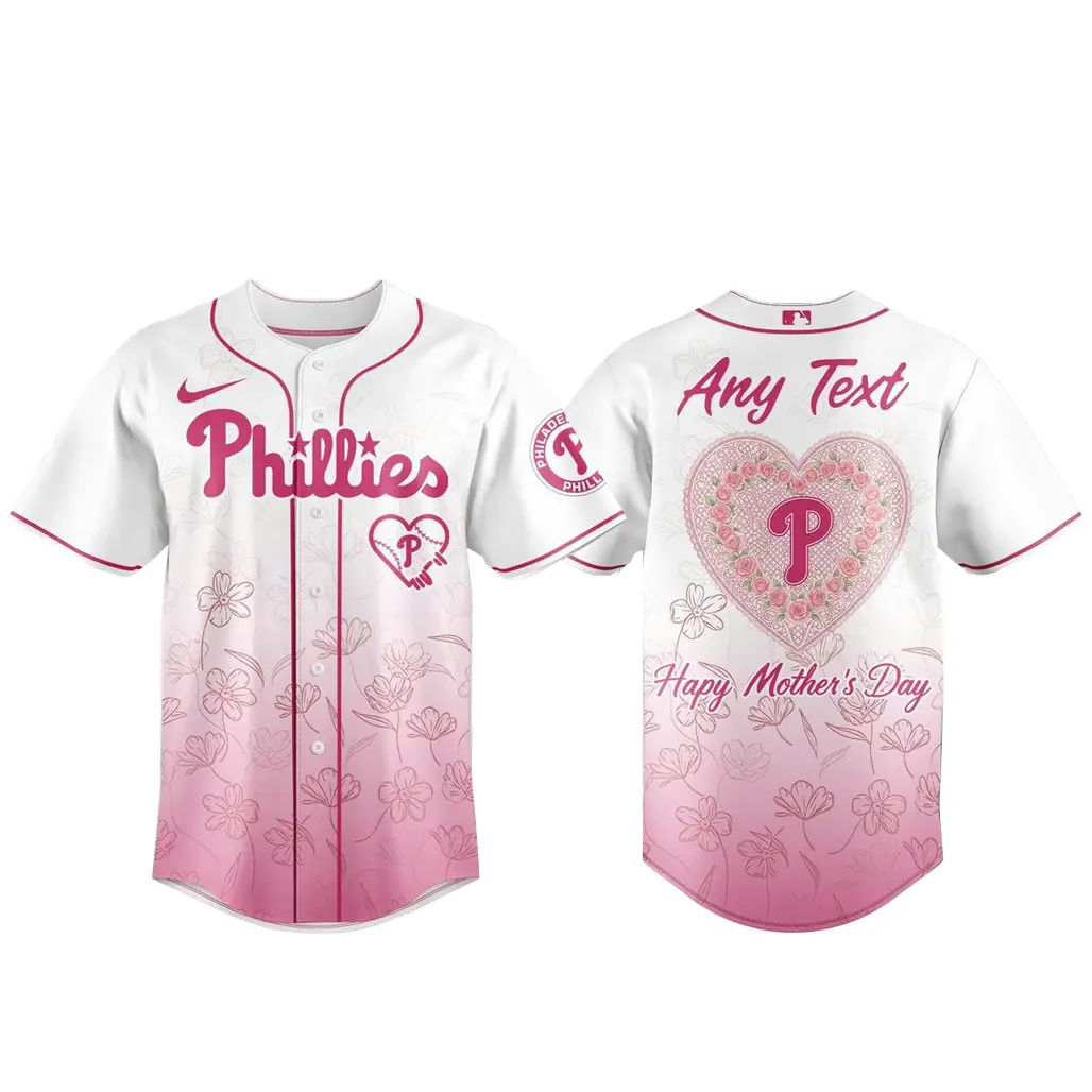 Custom Name Philadelphia Phillies Happy Mother Day 2026 Baseball Jersey Version 2 - Tazila