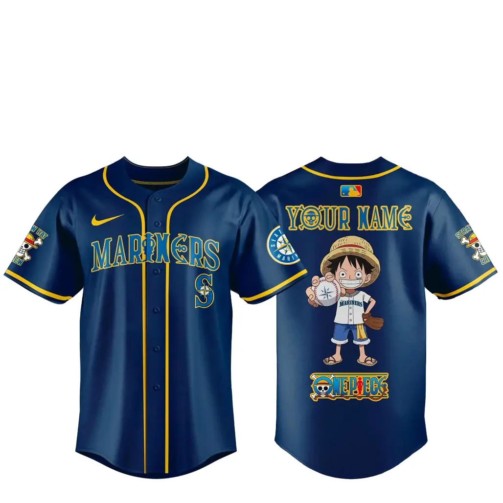 Custom Name Seattle Mariners x One Piece Night 2026 Baseball Jersey - Tazila