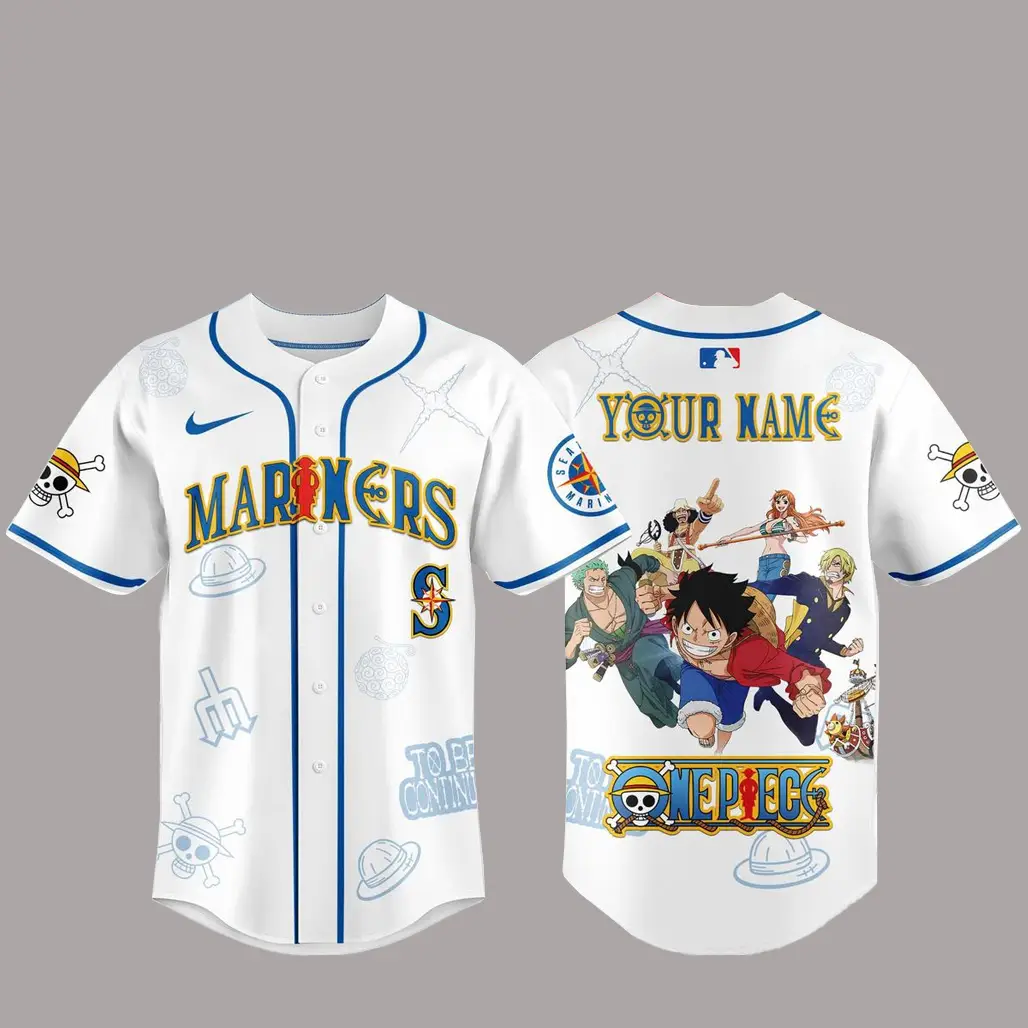 Custom Name Seattle Mariners x One Piece Night 2026 Baseball Jersey Version 1 - Tazila