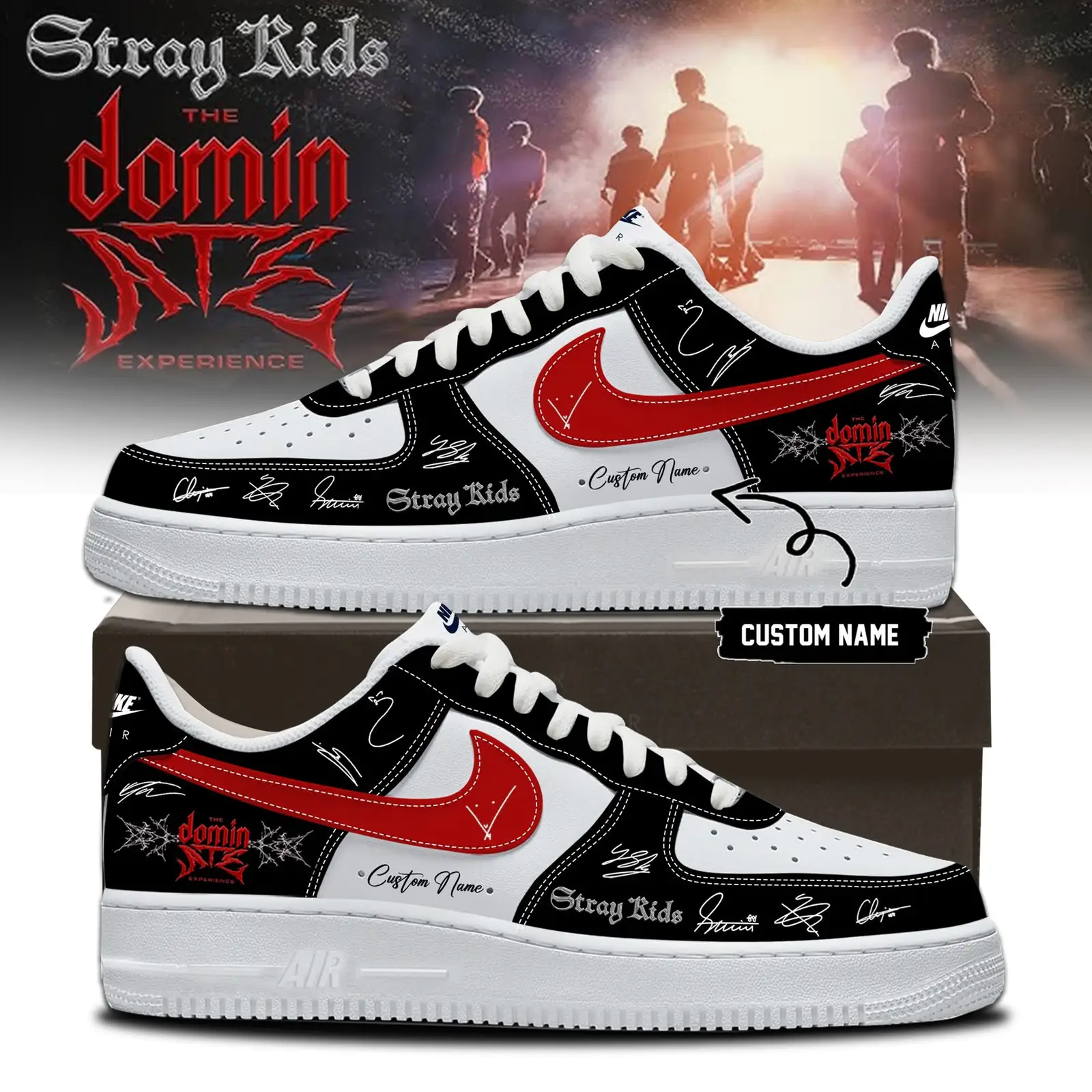 Custom Name Stray Kids The Dominate Experience 2026 Merch Stray Kids World Tour Air Force 1 Sneakers