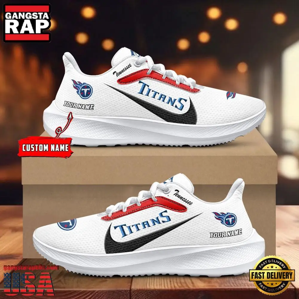 Custom Name Tennessee Titans New Design Air Force 1 Shoes Running Sneakers Custom Name Tennessee Titans New Design Air Force 1 Shoes Running Sneakers - Image 1