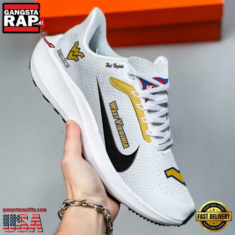 Custom Name West Virginia Mountaineers New Design Air Force 1 Shoes Running Sneakers Custom Name West Virginia Mountaineers New Design Air Force 1 Shoes Running Sneakers - Image 1
