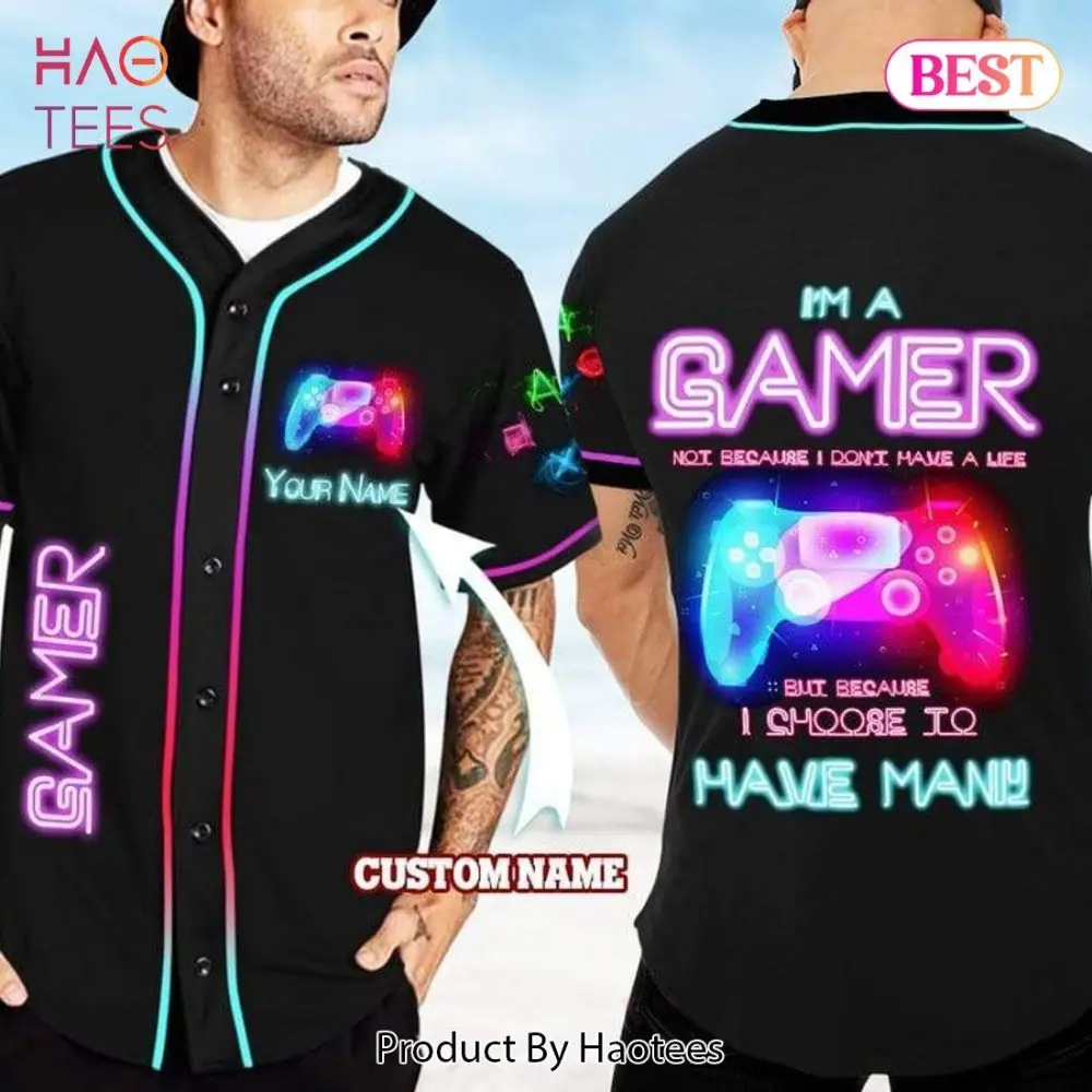 Custom Neon Gamer Jersey - Personalized Gaming Shirt For Enthusiasts Custom Neon Gamer Jersey - Personalized Gaming Shirt For Enthusiasts - Image 1