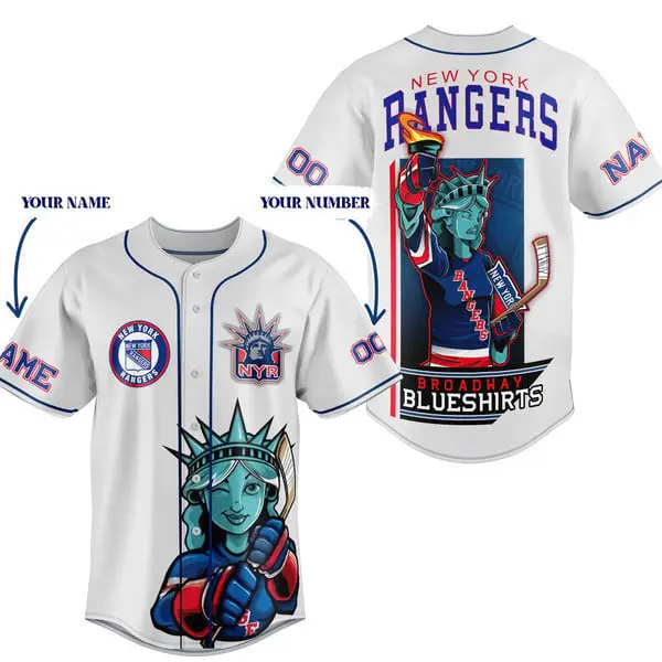 Custom Ny Rangers Baseball Jersey - Personalize With Name & Number - Perfect Gift For Fans!