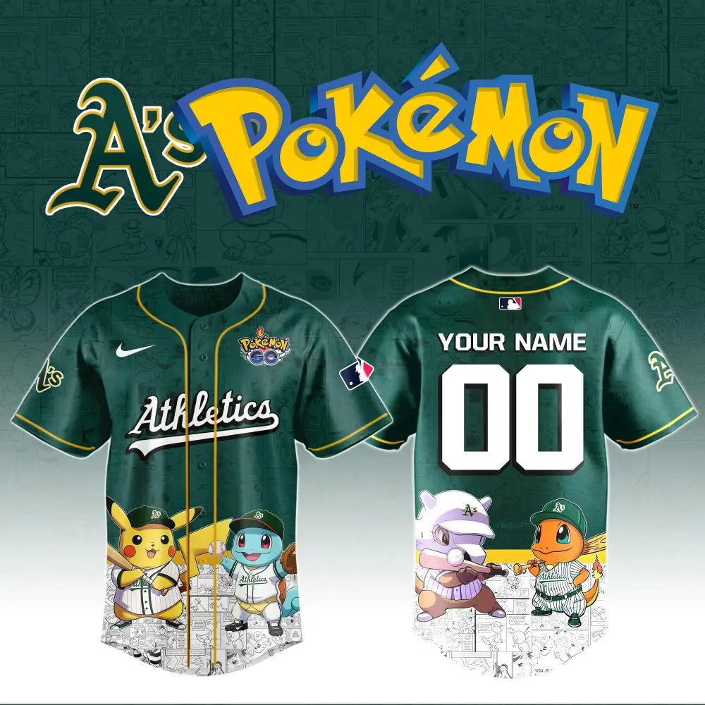 Custom Oakland Athletics Pokémon Jersey - Personalized Name & Number, Limited Edition Fan Gear