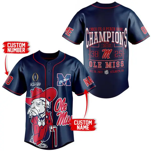Custom Ole Miss Champions Jersey - Personalized Name & Number - Celebrate Victory In Style!