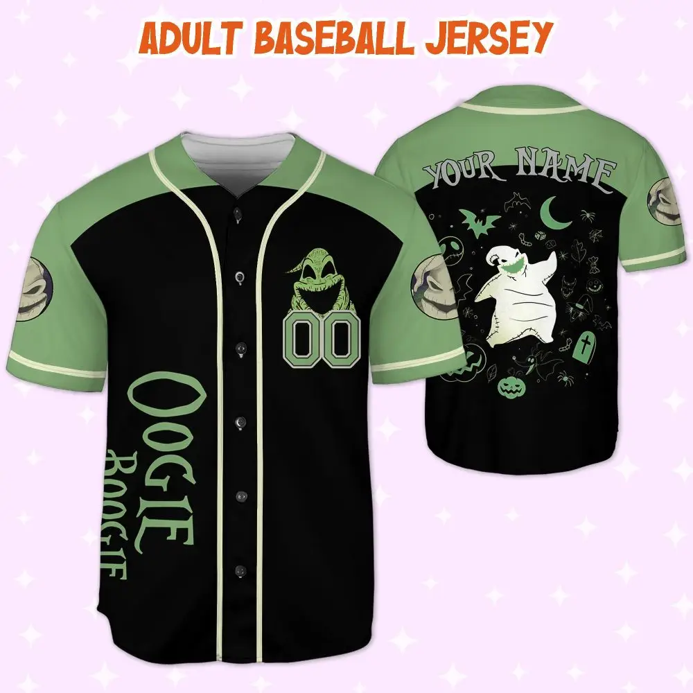 Custom Oogie Boogie Adult Baseball Jersey - Personalized Halloween Sportswear