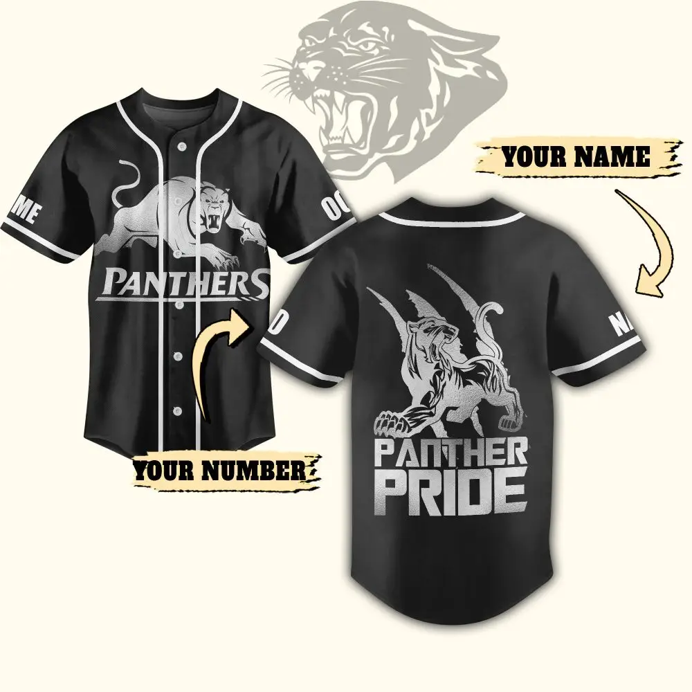Custom Panther Pride Jersey - Personalize With Your Name & Number , Perfect For Teams & Fans