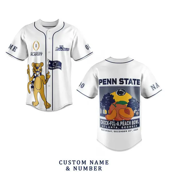 Custom Penn State Peach Bowl Jersey - Personalized Name & Number - Limited Edition Fan Gear