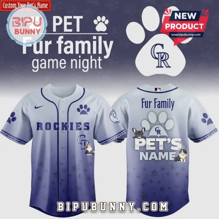 Custom Pet Name Rockies Jersey - Personalized Fur Family Game Night Apparel