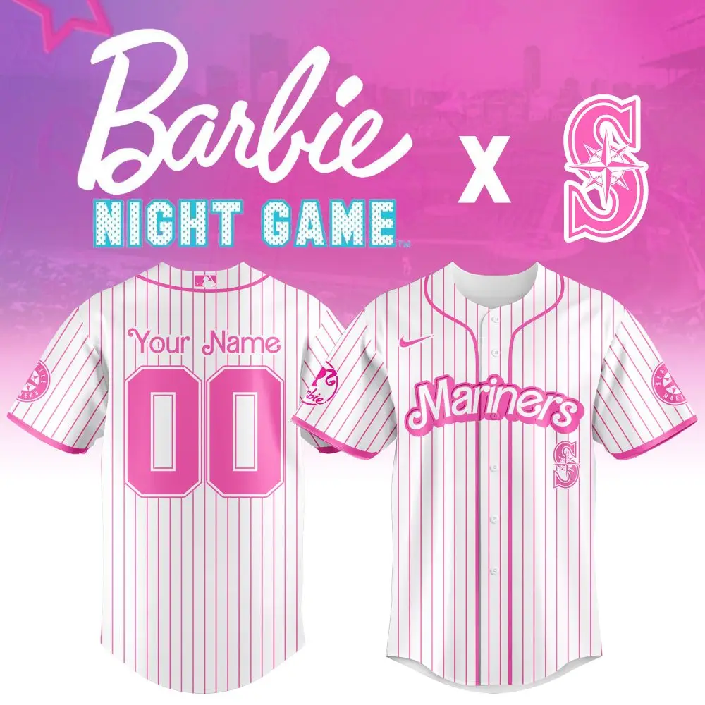 Custom Pink Mariners Jersey - Barbie Night Game Edition - Personalize Yours Now!