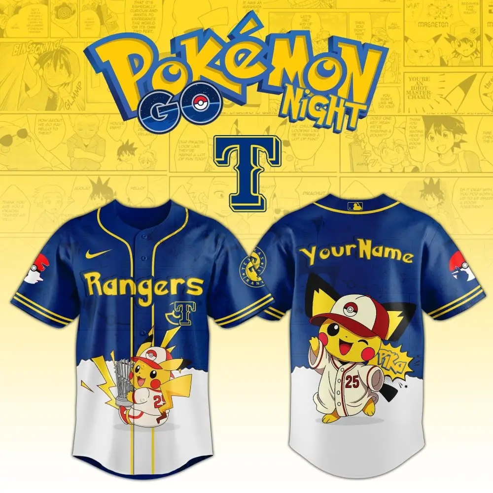 Custom Pokémon Rangers Baseball Jersey With Pikachu Design – Personalized Name!