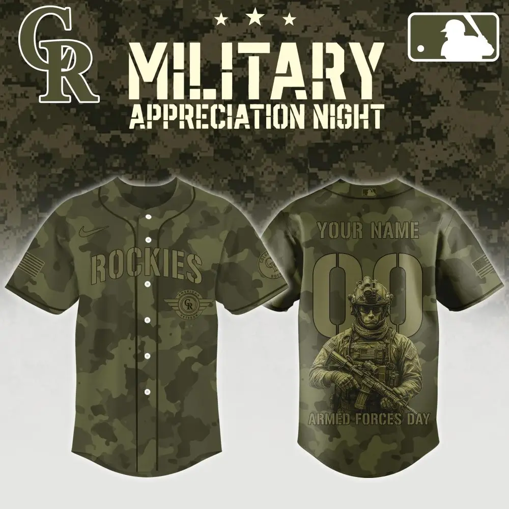 Custom Rockies Military Appreciation Jersey - Personalized Camo Design For Armed Forces Day