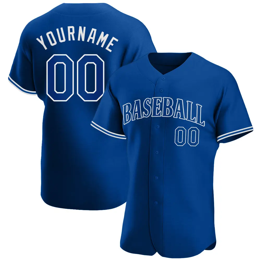 Custom Royal Royal-White Authentic Baseball Jersey Custom Royal Royal-White Authentic Baseball Jersey - Image 1
