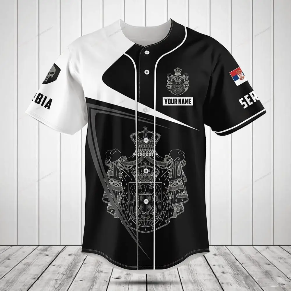 Custom Serbia Baseball Jersey - Your Name & Flag Design, Perfect Gift!
