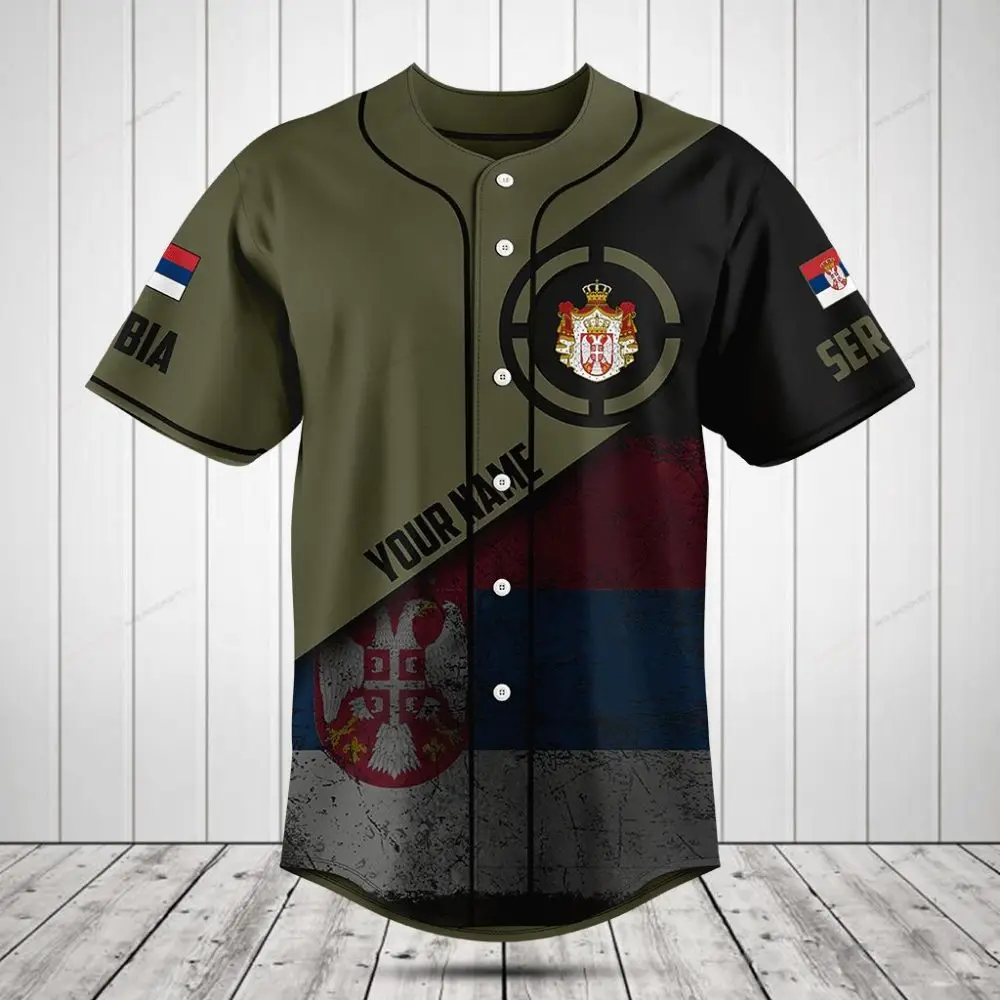 Custom Serbia Flag Baseball Jersey – Personalized Sportswear For Fans